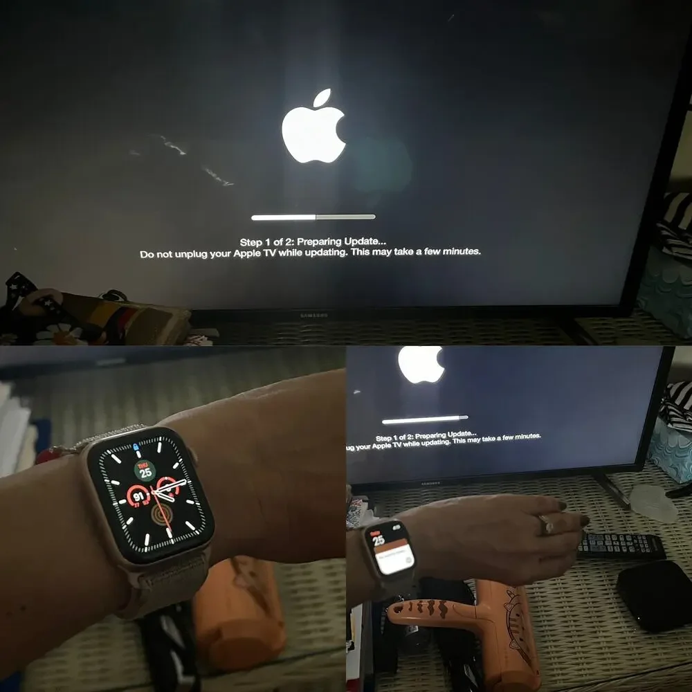 Apple TV 3rd generation HD media, model A1469, with power cable and HDMI cable